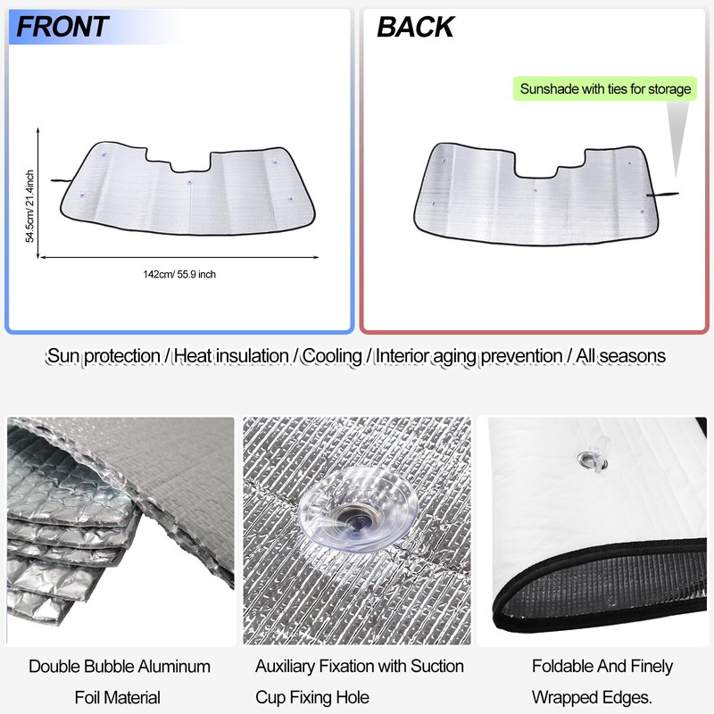 Front Windshield Sunshade for Toyota Land Cruiser Prado LC250 2024-2025