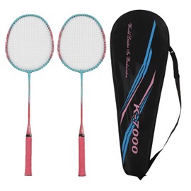 Badminton Racket Lightweight Portable Iron Alloy Frame Double Badminton Racquets for Beginner