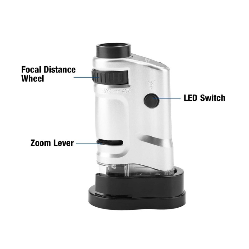 Shipenophy HD Inspection Camera Illuminated Microscope Lighted Mini Pocket 20X