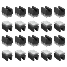 sourcing map 20 Pcs Chair Legs Tips Caps with Felt Pads, U Shaped Chair Tube Floor Protectors, Furniture Protector Feet Glides, Fitting 10mm Metal Tube Legs, Black, Gray Pad