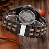 Dentily Men's Hollow Analog Wooden Watch Retro Gear Carving Design