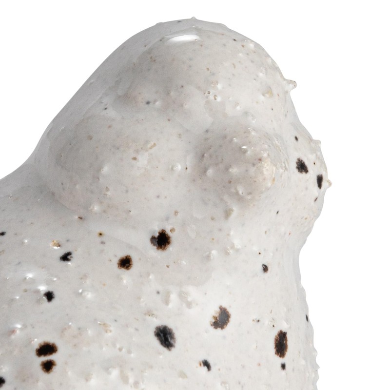 Creative Co-Op Stoneware Bird Accent Decor with Dots, White, Set