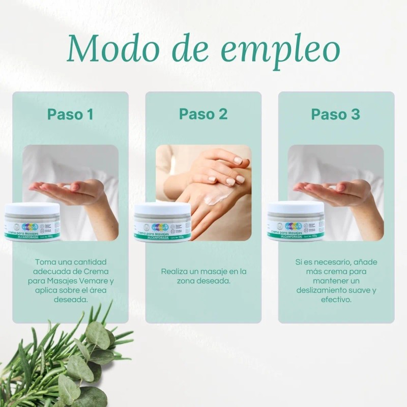 Crema Para Masajes Musculares Alcanforada Vemare 100g