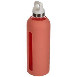 Sigg - Glass Water Bottle - Star Shy Pink - Soft Silicon Cover - Leakproof - Dishwasher Safe - BPA Free - Broscilate Glass - 29 Oz