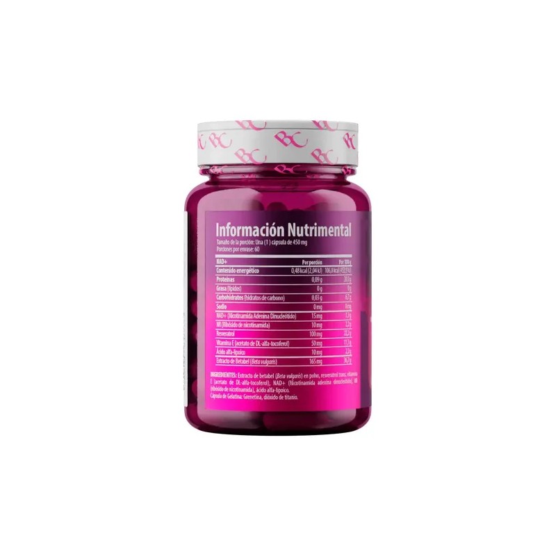 Belacaps Nad+ Con Vitamina E Y Resveratrol 60 Cápsulas Sin