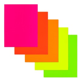 Hygloss Neon Poster Board - 11x14 Inch Fluorescent Double-Sided Color Cardstock Paper - 25 Sheets, 10 Pt. Thickness - Ideal for Signs, Crafts, Projects - 5 Assorted Colors in Bulk Pack
