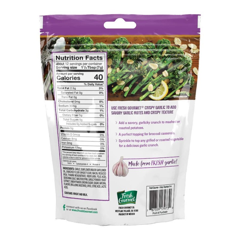Fresh Gourmet Crispy Lightly Seasoned Crispy Garlic | 3 Ounce,