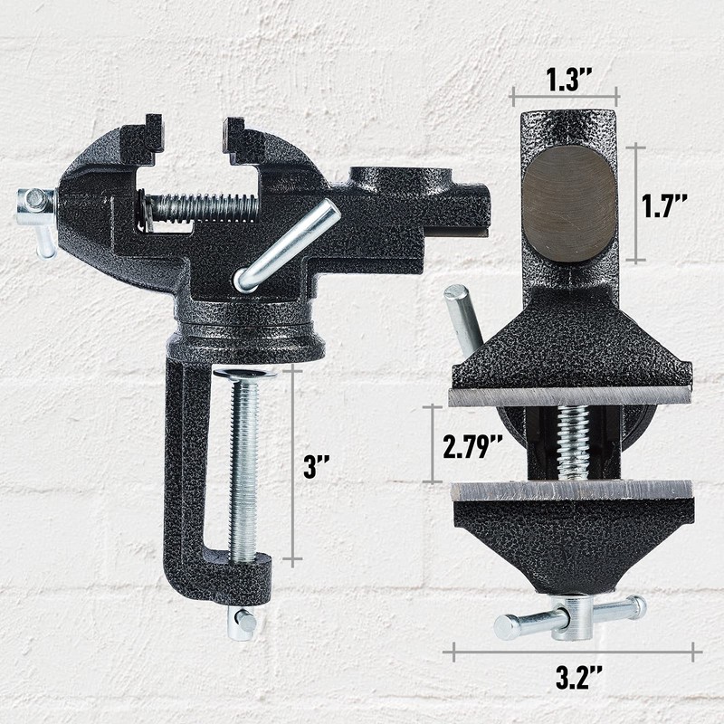 Updated Table Vise 3.2‘’ Constructed with Cast Steel, Clamp on