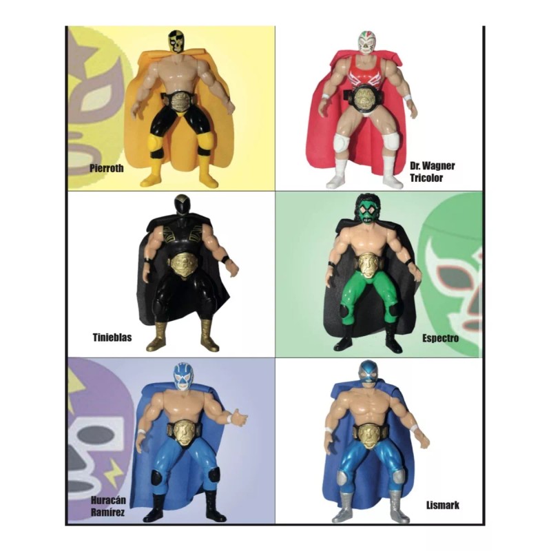 Didier Market Pack 5 Muñecos Luchadores Coleccionables Lucha Libre