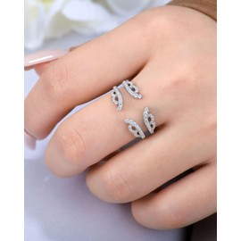 Blongme Vintage Moissanite Ring Enhancers for Engagement Rings Curved Wedding Bands for Women Guard Warp D Color VVS1 Size 5