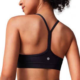 BAYDI Clouduxi Y-Back Sports Bra - Light Support Racerback Yoga Bra, A-C Cup, black