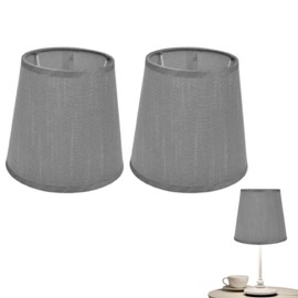 Small Lampshade Set of 2, Chandelier Mini Lampshade Light Shades for Lamps Barrel Fabric Lampshade Vintage Lampshade for Table Lamp and Floor (Grey)