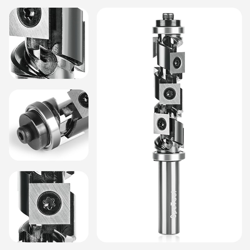 SpeTool Carbide Insert Spiral Flush Trim Router Bit 1/2 Inch