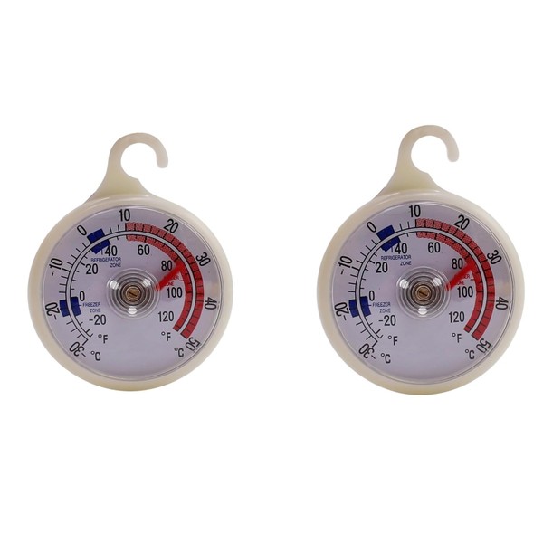 Find A Spare Twin Pack Freezer Thermometer Dial Freezer Refrigerator Cooler Thermometer For Refrigeration Temperature Control With Hanging Hook