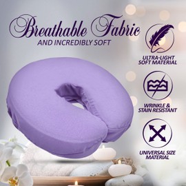 LONDON LINENS Microfiber Face Rest Cradle Covers - 4 Pieces (4, Lilac)