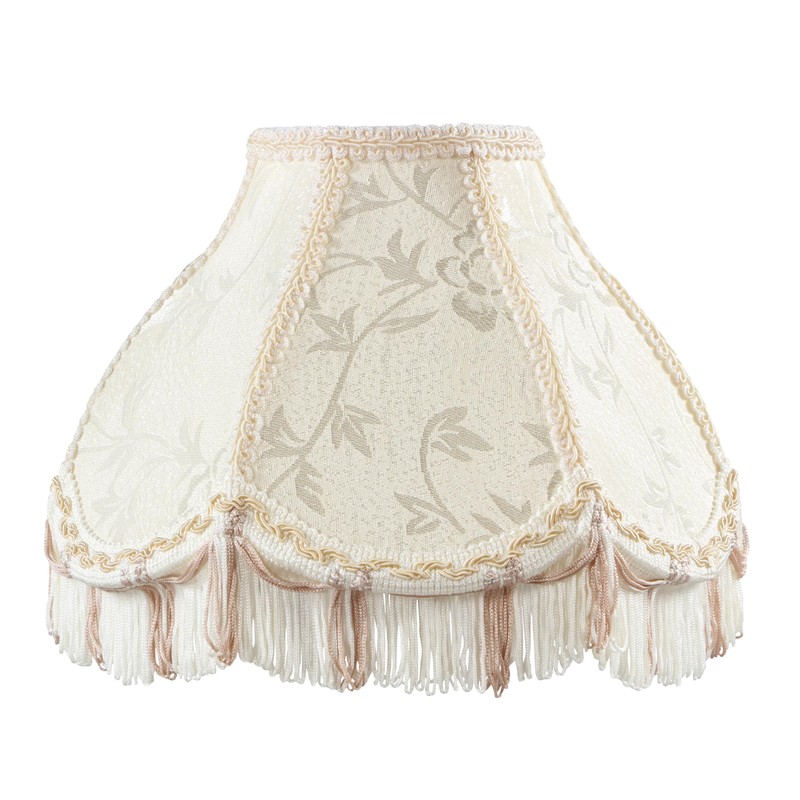 Aspen Creative 55005 Handsewn Scallop Dome Transitional UNO Fringe Lamp