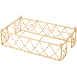 Boston International - BID176 Boston International Arch Design Guest Towel Napkin Holder Caddy, 9 x 5.25-Inches, Matte Gold