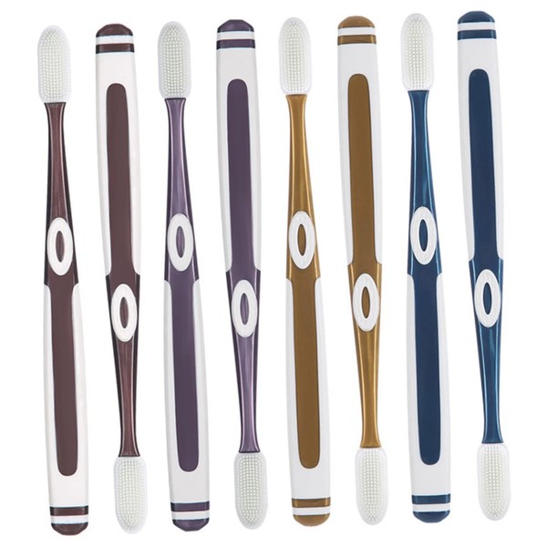 SAFIGLE 8Pcs Soft Bristle Adult Toothbrushes for Oral Hygiene Ergonomic
