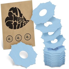 MySweetStitch MySweetStitch | Patch for Freestyle Libre 3 Sensor Waterproof, Breathable and Skin-Friendly (25 Pieces) Mandala | Made in Germany | Outer ? 65mm, Inner ? 20mm | Ice Blue