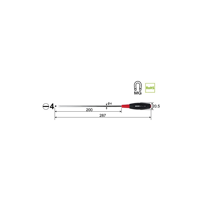 Vessel Cushion Grip Screwdriver (Narrow Shaft Model), 6104200