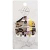 Stylish 2" Fashion Claw Clip, Tortoise Shell with Pink and Yellow Stripe