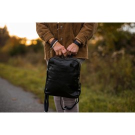 Gusti Kelly City Backpack Leather Backpack Daypack Mini Backpack Small Women's Leather Black, black