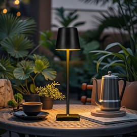 Livinlarge Cordless Table Lamps,Rechargeable Outdoor Solar LED Lamp,Portable USB Desk Lamp Waterproof,2000mAh Battery Operated,Touch Stepless Dimming Light for Bedroom,Restaurants,Patio,Camping