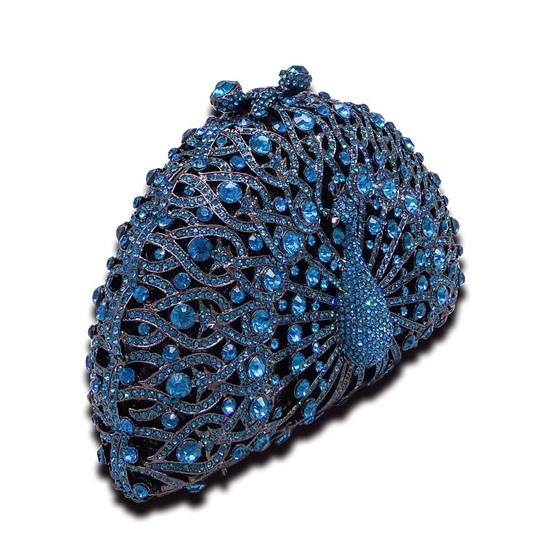 Elegantes embragues de cristal para mujer, bolso de mano de