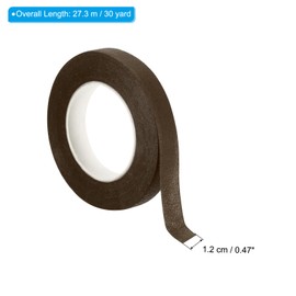 PATIKIL 30 Yard Floral Tapes, 12 Roll Florist Tape Crepe Paper Flowers Bouquets Tapes Waterproof for Bouquet Stem Wrapping, Dark Brown (27 Meters)