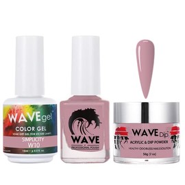WAVEGEL Soak-Off Gel, Nail Lacquer & Acrylic/Dip Powder Matching Set - Simplicity Collection - #W10 Simplicity