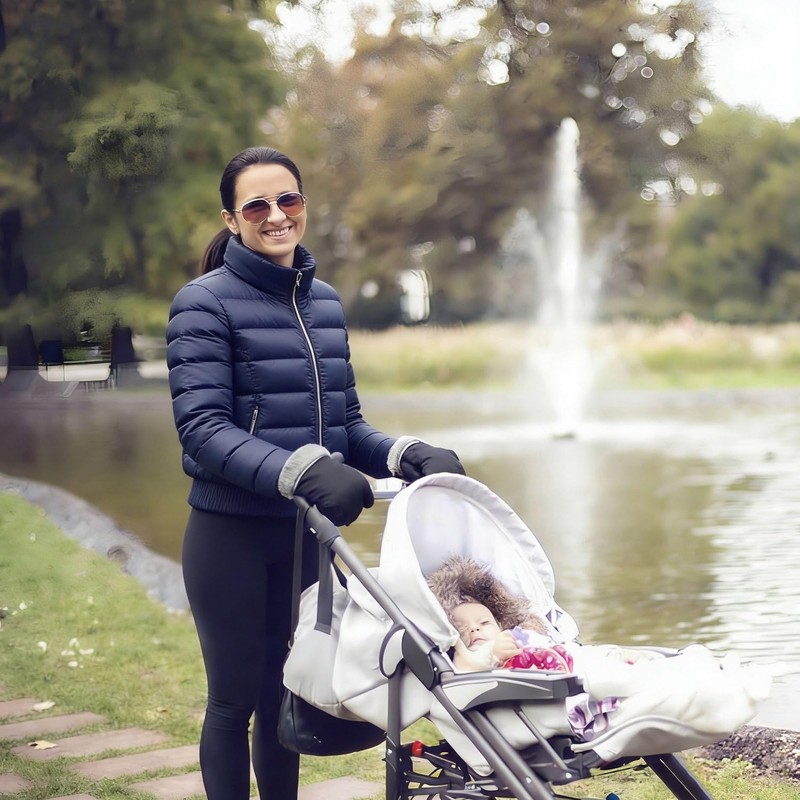 Stroller Hand Muff Gloves, Waterproof Handlebar Mitts with Fleece Lining,