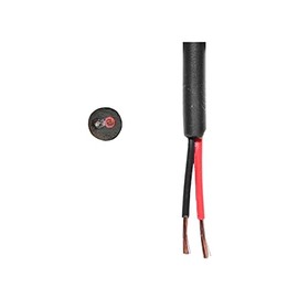 Thin Wall Cable Twin 2 Core 12v 24v Black Red Round PVC Wire Auto Marine Solar (0.50mm2 11A, 2 Metre Coil)