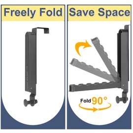 Majewel Over The Door Hooks Hanger 2 Pack, Adjustable Foldable Drying Rack for Laundry, Towels, Bags, Bathroom, Black