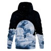 Hgvoetty Unisex 3D Print Hoodies for Adults Pullover Galaxy Moon