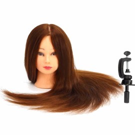 IAS Brown Synthetic Long Hair Hairdressers Training Head Dummy For Women