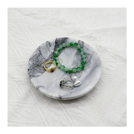 BESSKON Small Jewelry Dish Tray, Marble Jewelry Tray Ring Dish 5.1", Nightstand Decor Trinket Tray, Bathroom Ring Holder Dish, Vanity Jewelry Plate for Earring, Keys, Ring Bowl Gift for Women, Mom