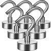 Grtard 6 Pack Magnetic Hooks, 22 lb+ Pull Strong Neodymium