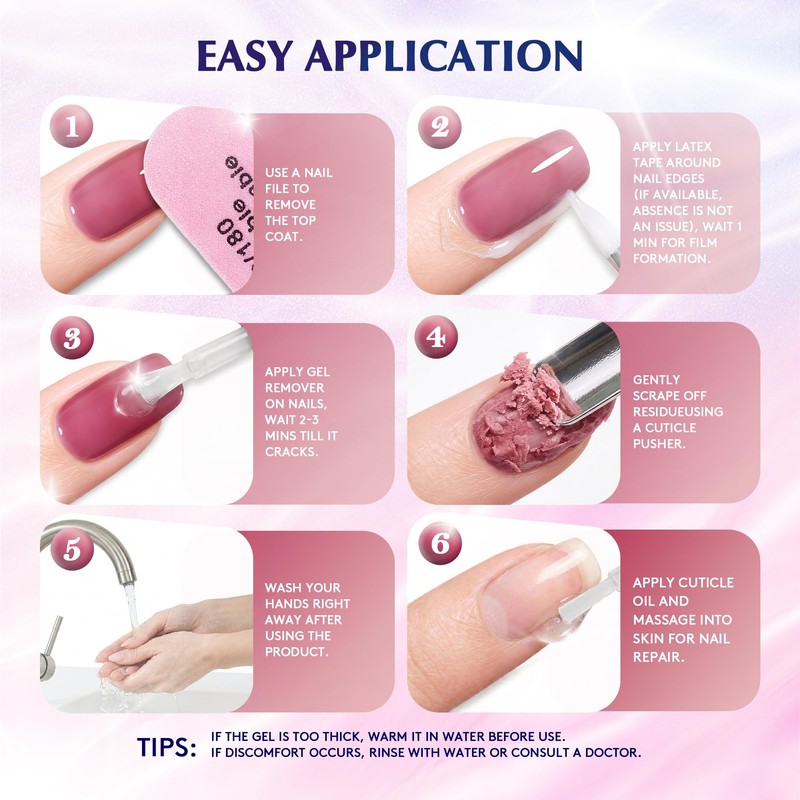 Gel Nail Polish Remover Kit -Quick&Easy Gel Polish Remover,0.5Fl Oz
