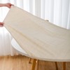 LIBERECOO Oval Fitted Vinyl Tablecloth - Cream Wood - Fits