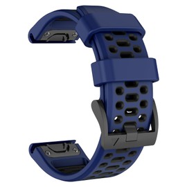 OVERSTEP Sport Band for Garmin Fenix 5/Fenix 6/Fenix 7, 22mm Rugged Watch Bands for Forerunner 965/955/945/935/Approach S60/Quatix 5, Sapphire Black