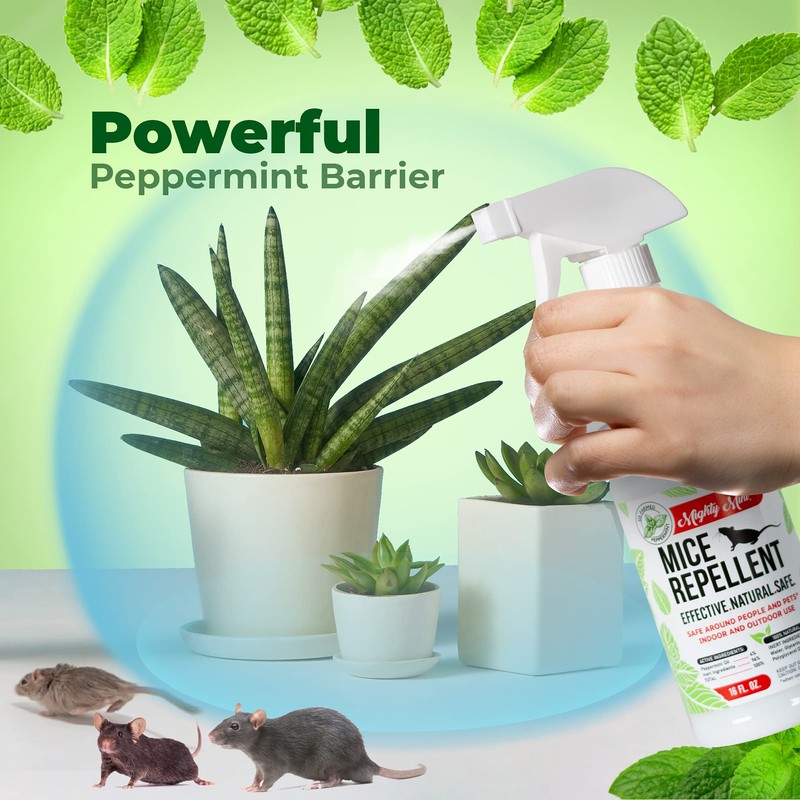 Mighty Mint Peppermint Oil Mouse Repellent Spray – Natural Indoor
