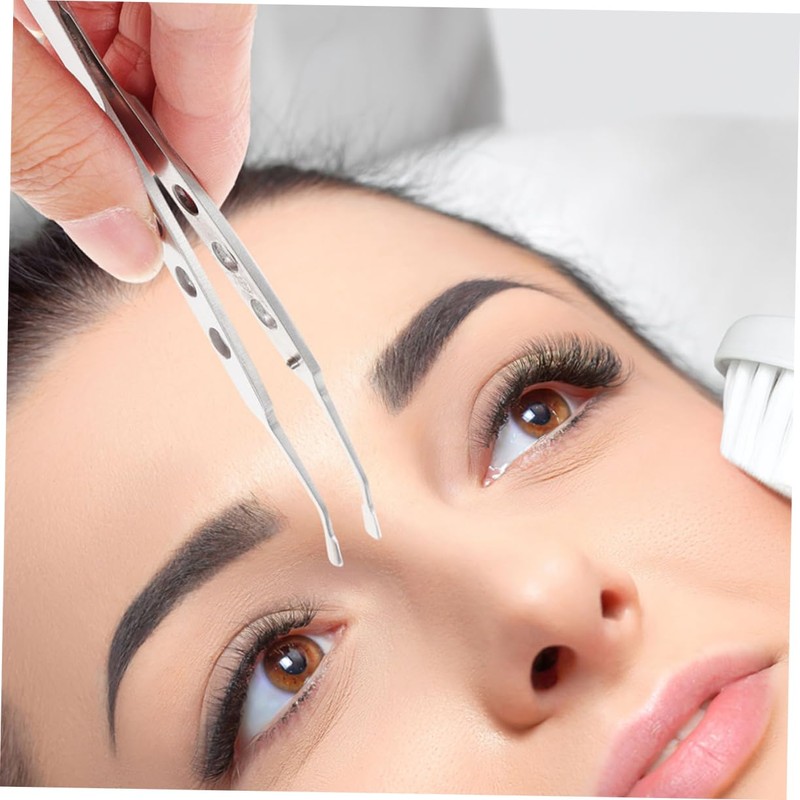 IWOWHERO 2pcs Professional Eyelid Treatment Tool Stainless Steel Tweezers Multifunctional