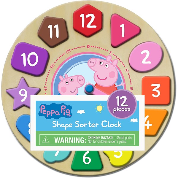 Peppa Pig Shape Sorter Clock Puzzle (12Piece)