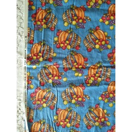 Marcus Brothers Fruit Basket Blue Dianna Marcum Marcus Bros Cotton Fabric BTHY 18x44 Harvest