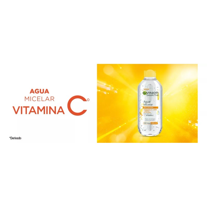 AGUA Garnier Agua Micelar Vitamin C Aclara Desmaq 400ml Toda