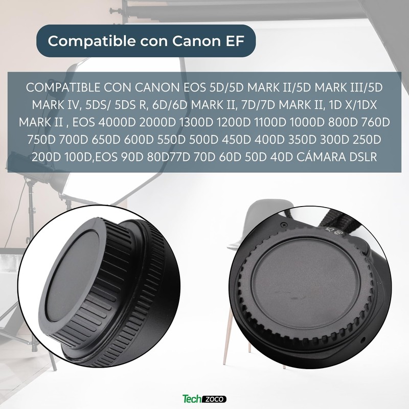 TECHZOCO Front and Lens Cap Compatible with Canon EF/EF-S 4000D