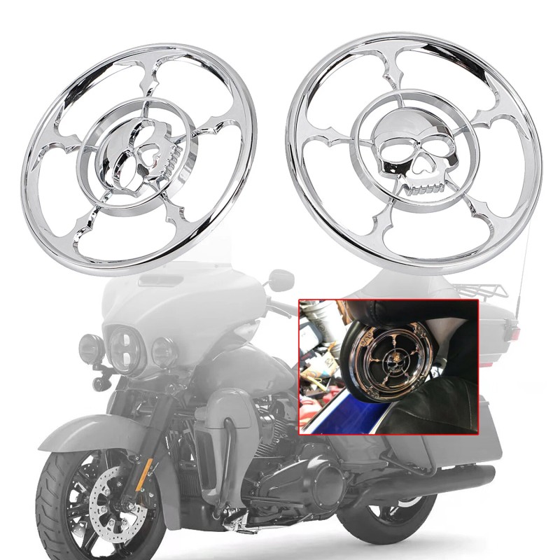 Unbranded Chrome 4-1/2" Speaker Trim Grill Cover For Harley Electra