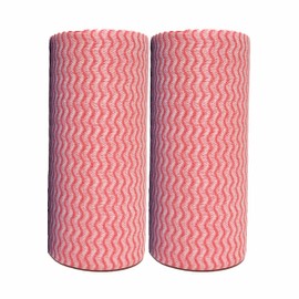 GUOYUANGLO Disposable Cleaning Cloths Roll Disposable Dish Cloth Multi-Purpose Heavy Duty Paper Towels-200 Sheets,Red