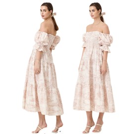 NOTHING FITS BUT Women’s Classic Linen Nursing Dress, Cotton Kiko Maternity Gown, Casual Maternity Dress, Baby Pink, XL