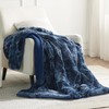 Bedsure Soft Tie Dye Navy Throw Blanket for Couch, Fluffy